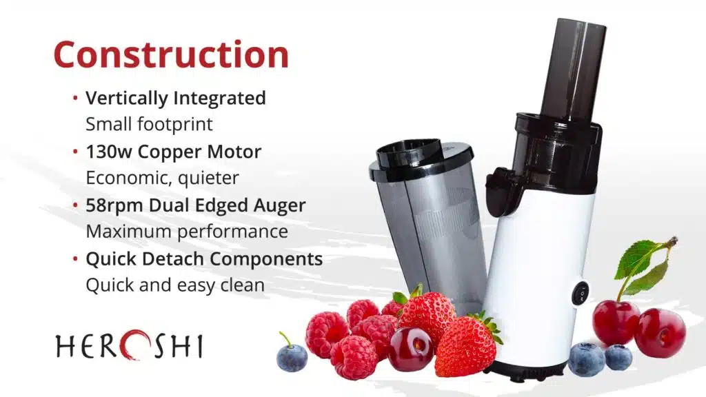 Heroshi Saisho Juicer, Compact construction